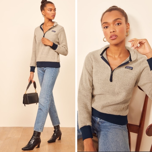 Patagonia Sweaters - Patagonia Sweater Woolyester Fleece Pullover Quarter Zip Jacket Oatmeal Medium